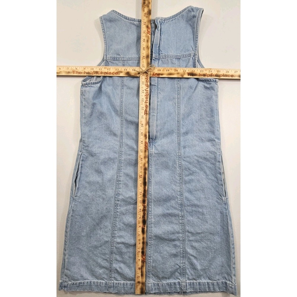 Time And Tru Denim Shift Mini Dress Womens S(4-6) Ladies Light Blue Sleeveless - Picture 7 of 9